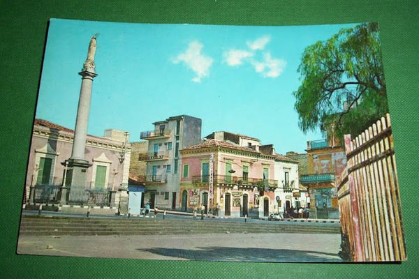 Cartolina Scordia ( Catania ) - Piazza Regina Margherita 1971.