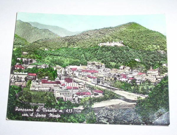 Cartolina Varallo - Panorama col Sacro Monte 1961.