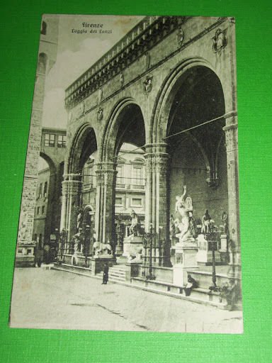 Cartolina Firenze - Loggia dei Lanzi 1922.