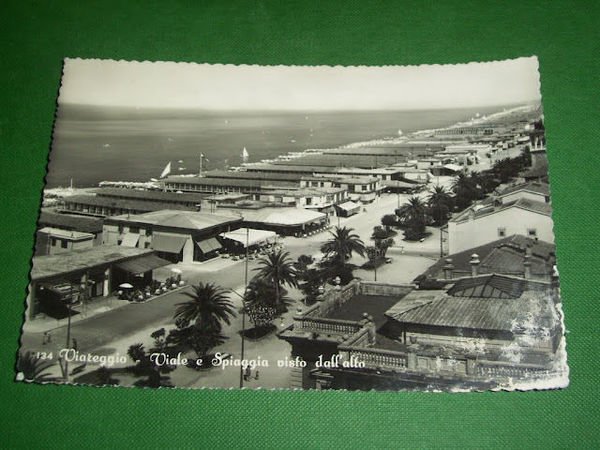 Cartolina Viareggio - Viale e Spiaggia visto dall' alto 1955 … | Immagine principale
