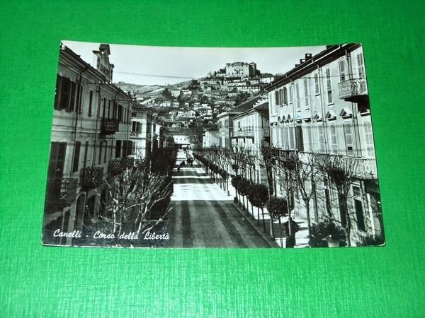 Cartolina Canelli - Corso della Libertà 1950 ca.