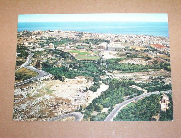 Cartolina Siracusa - Zona archeologica dall' aereo 1971.
