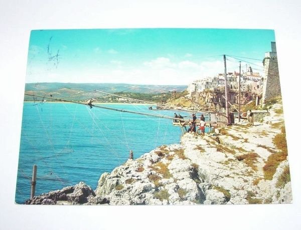 Cartolina Vieste ( Gargano ) - Trabucco del Trione 1974.