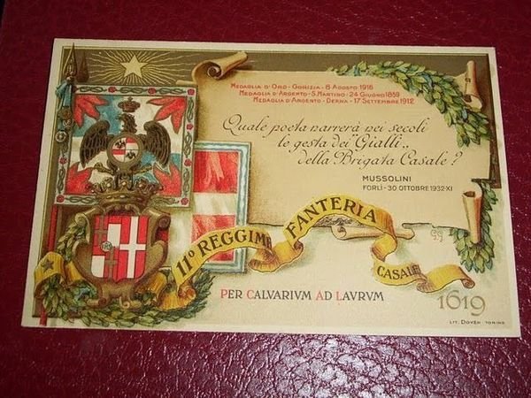 Cartolina Militare - 11° Reggimento Fanteria Casale '32.