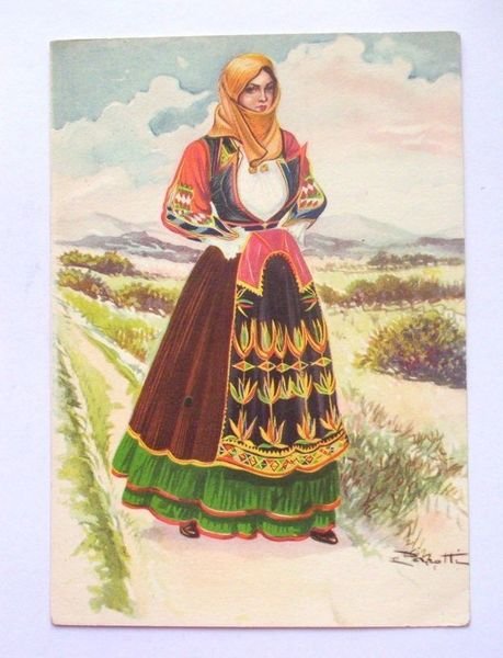 Cartolina Costume Donna di Orgosolo ( Sardegna ) 1940ca.
