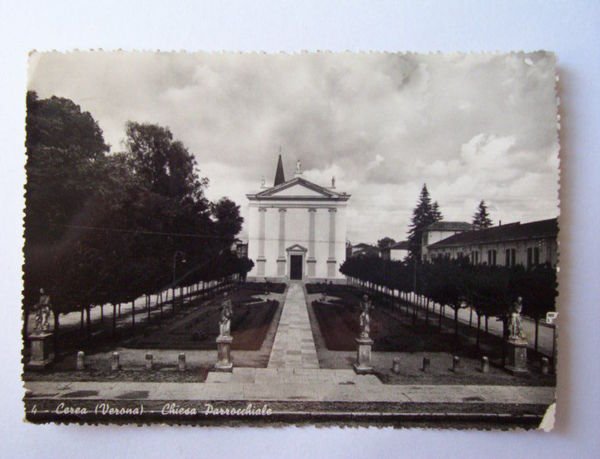 Cartolina Cerea ( Verona ) - Chiesa Parrocchiale 1953.