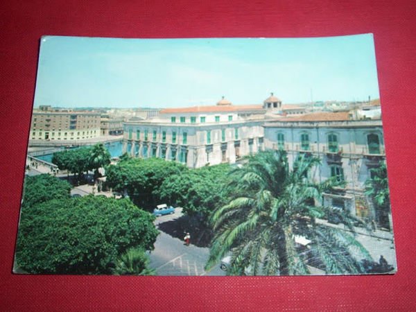 Cartolina Siracusa - Piazza Pancali e panorama 1962.