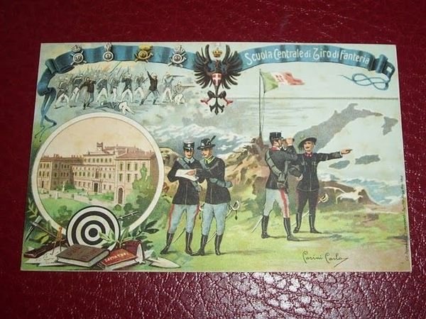 Cartolina Militaria - Scuola Centrale Tiro Fanteria 900.