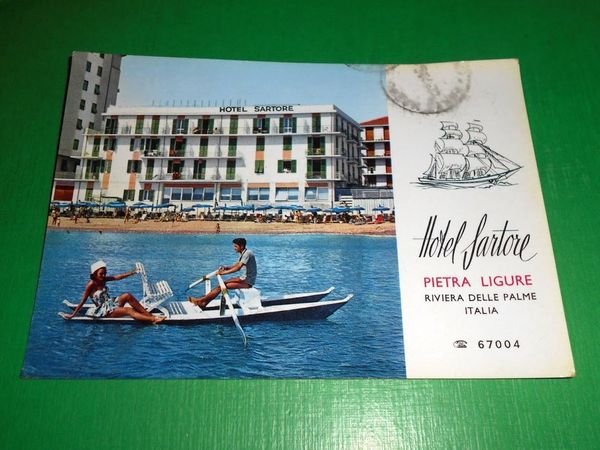 Cartolina Pietra Ligure - Hotel Sartore 1966