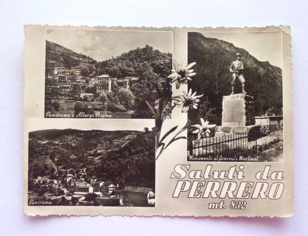 Cartolina Perrero - Panorama e Albergo Regina 1956