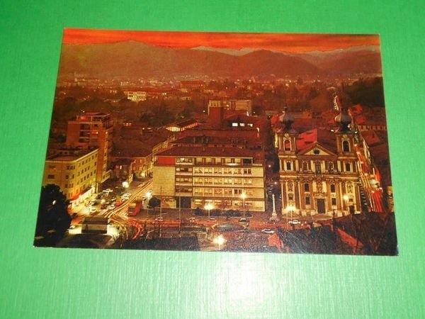 Cartolina Gorizia - Panorama notturno 1980 ca
