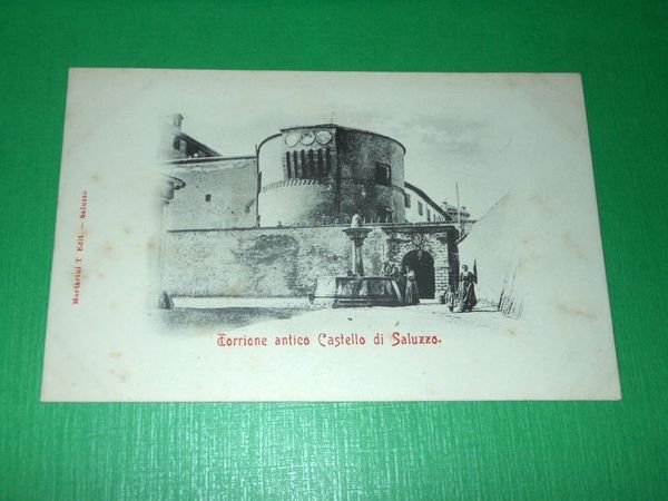 Cartolina Saluzzo ( Cuneo ) - Torrione antico Castello 1900 …