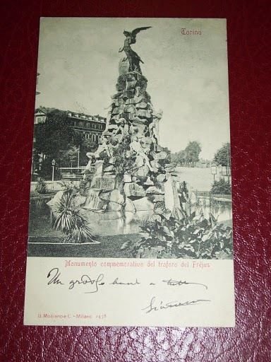 Cartolina Torino - Monumento al Traforo del Frejus 1901 | Immagine Gallery 1