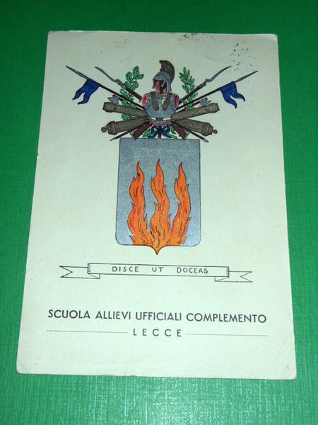 Cartolina Militaria Scuola Allievi Ufficiali di Complemento Lecce 1956