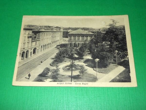 Cartolina Acqui Terme - Corso Bagni 1950