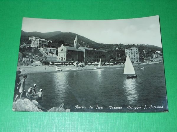 Cartolina Riviera dei Fiori - Varazze - Spiaggia S. Caterina …