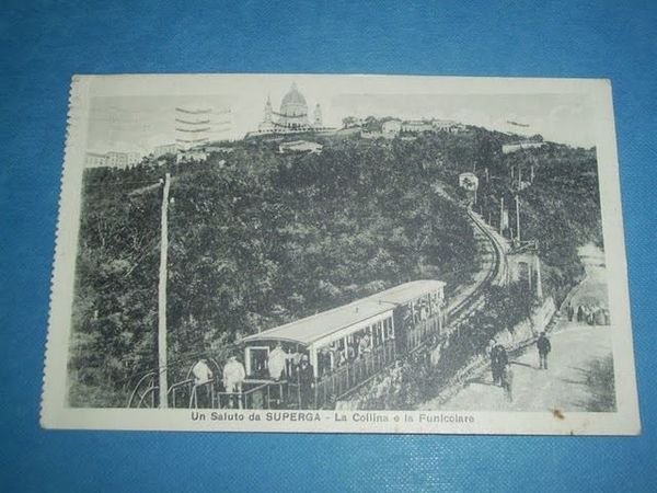Cartolina Superga - La Collina e la Funicolare 1936