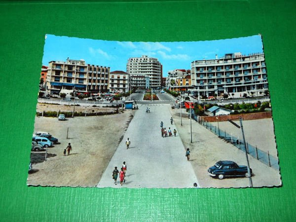 Cartolina Lido di Sottomarina - Piazzale Italia - Hotel Anzoletti …