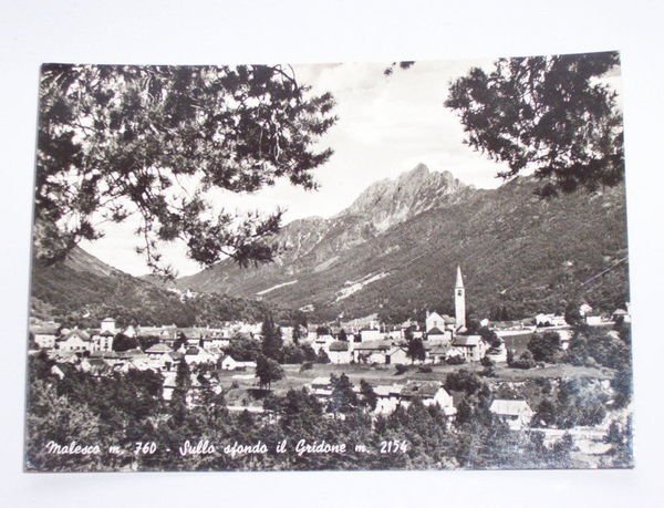 Cartolina Malesco - Panorama con il Gridone 1958