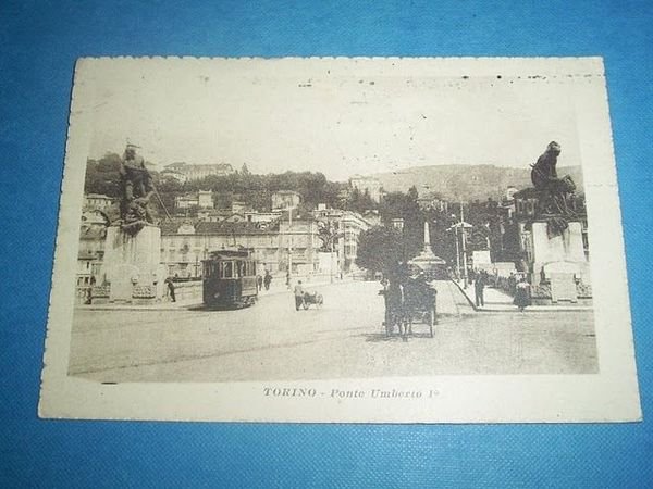 Cartolina Torino - Ponte Umberto I 1921