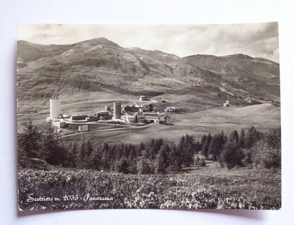 Cartolina Sestriere ( Torino ) - panorama 1955