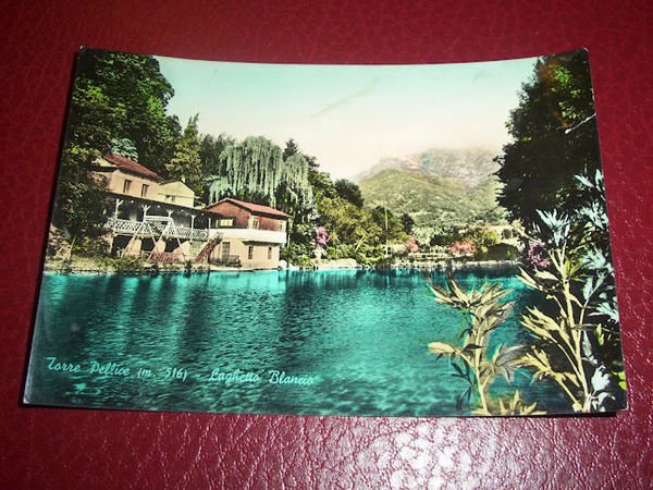 Cartolina Torre Pellice - Laghetto Blancio 1955 ca