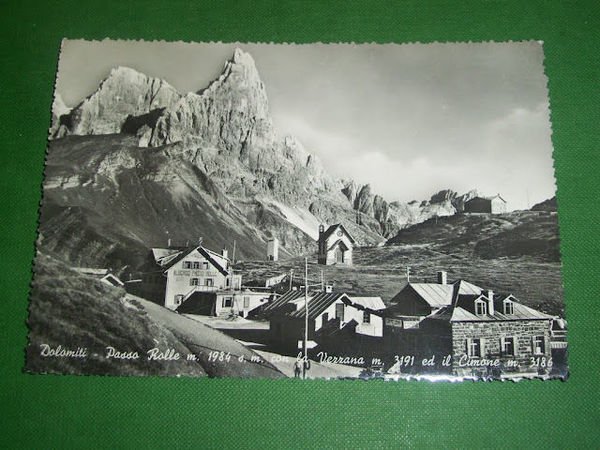 Cartolina Dolomiti - Passo Rolle con la Verzana ed il …