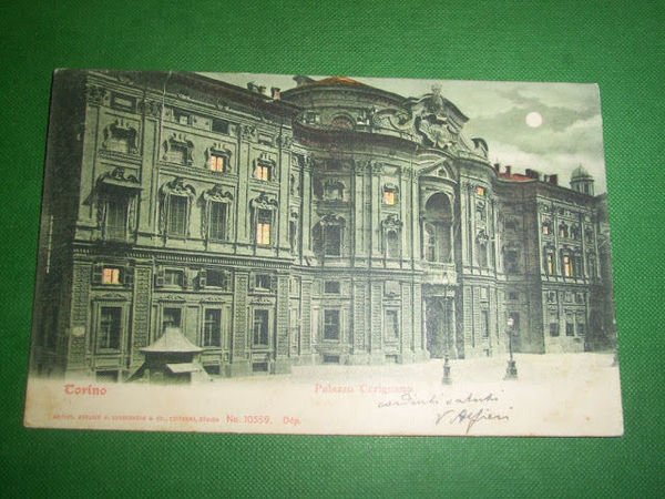 Cartolina Torino - Palazzo Carignano 1904