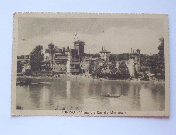 Cartolina Torino - Villaggio e Castello Medioevale 1918