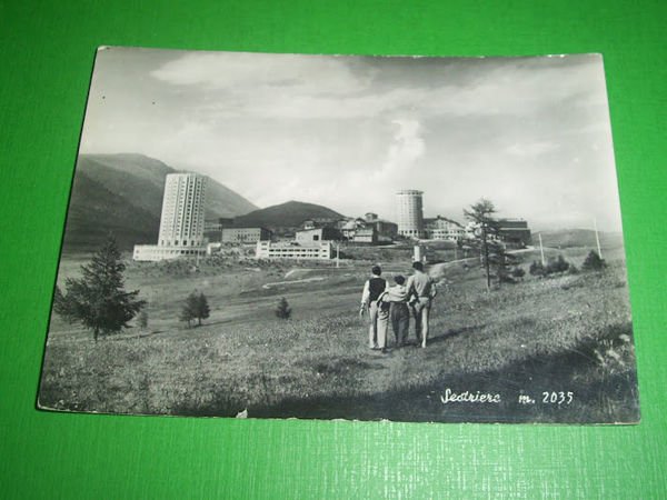 Cartolina Sestrieres - Scorcio panoramico 1955