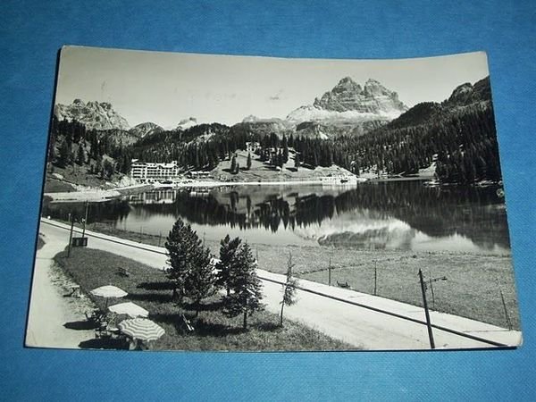 Cartolina Lago di Misurina - Tre Cime di Lavaredo 1959