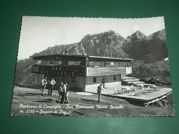 Cartolina Madonna di Campiglio - Bar Monte Spinale 1958