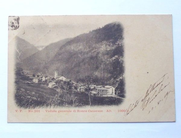 Cartolina Ronco Canavese ( Torino ) - Panorama 1902