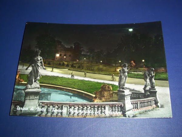 Cartolina Torino - Fontana Monumentale del Valentino ( notturno ) …
