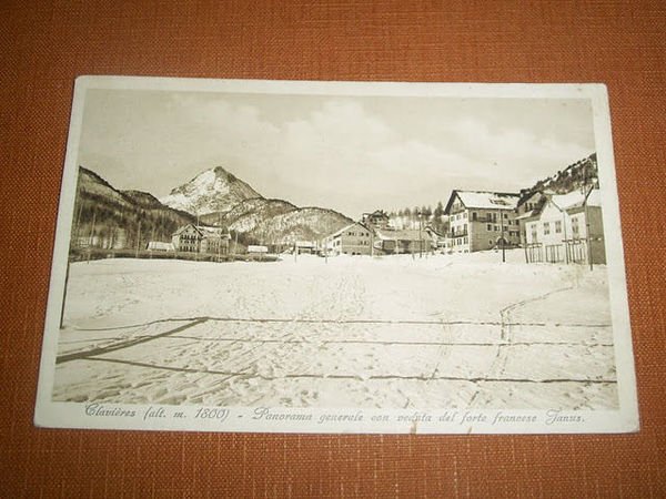 Cartolina Clavieres - Panorama generale con veduta del forte francese …