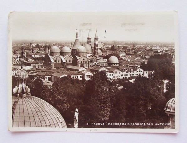 Cartolina Padova - Panorama e Basilica S. Antonio 1940