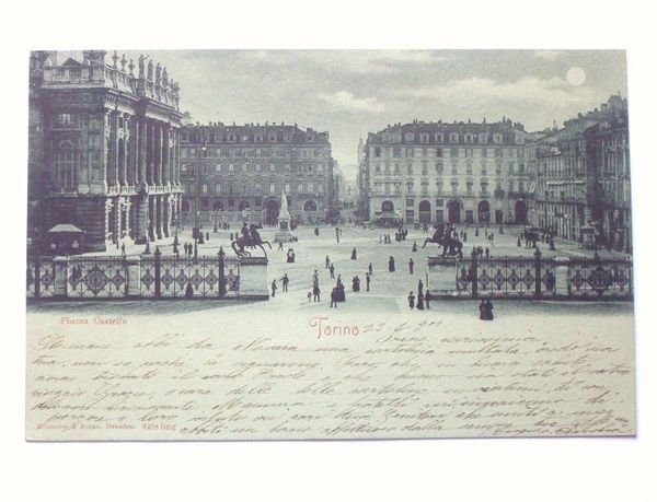 Cartolina Torino - Piazza Castello 1901