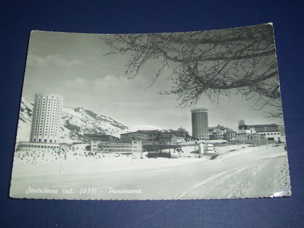 Cartolina Sestrieres - Panorama 1955