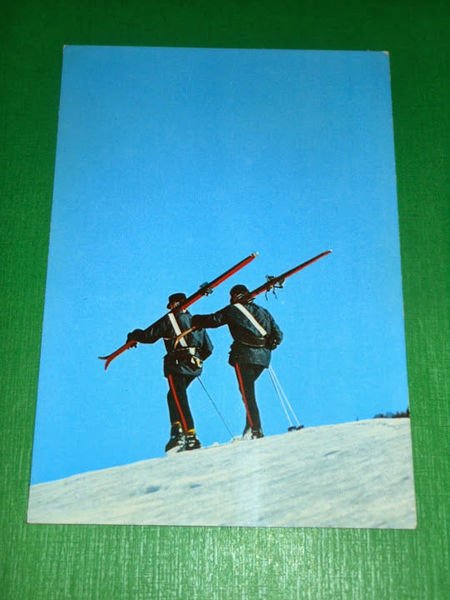 Cartolina Militaria - Carabinieri sciatori 1975 ca