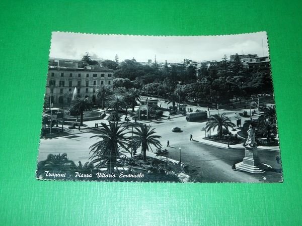 Cartolina Trapani - Piazza Vittorio Emanuele 1956 #1