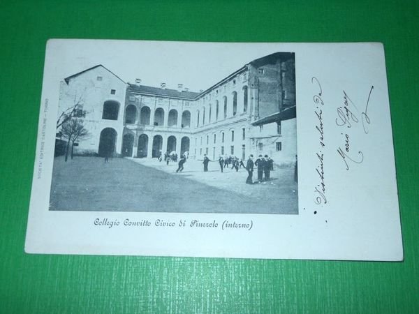 Cartolina Pinerolo - Collegio Convitto Civico 1901