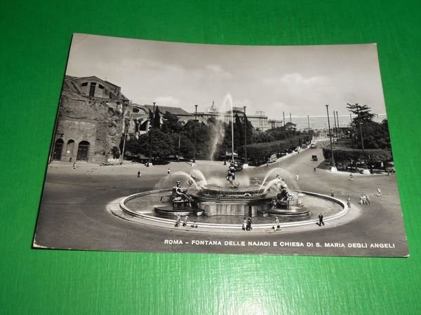 Cartolina Roma - Fontana delle Najadi e Chiesa di S. …