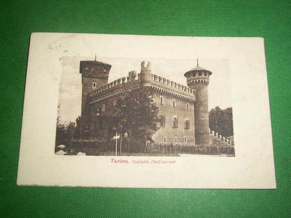 Cartolina Torino - Castello Medioevale 1909
