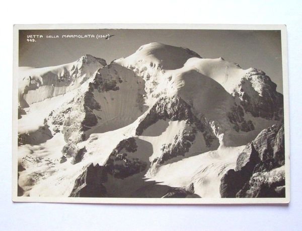 Cartolina Vetta della Marmolada - Veduta 1940 ca