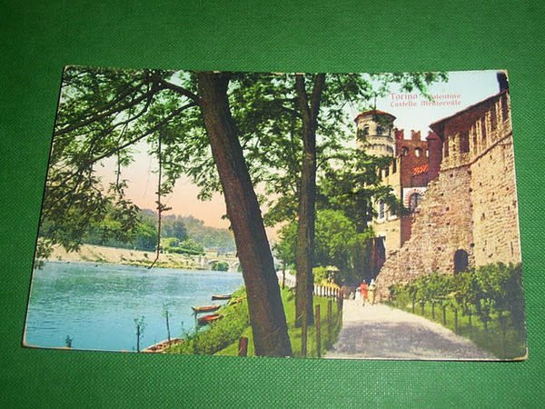 Cartolina Torino - Valentino - Castello Medioevale 1920 ca