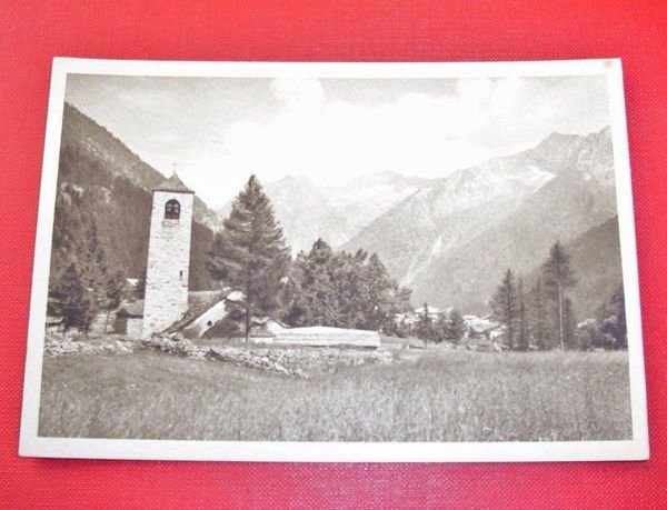 Cartolina Valle Anzasca - Chiesa di Pecetto 1930 ca