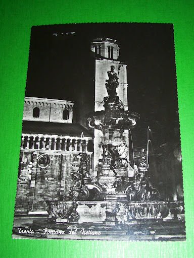 Cartolina Trento - Fontana del Nettuno 1955 ca