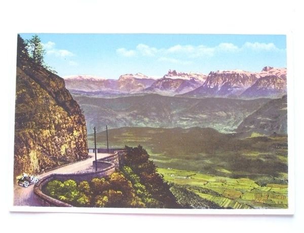 Cartolina Strada della Mendola verso Bolzano 1920 ca