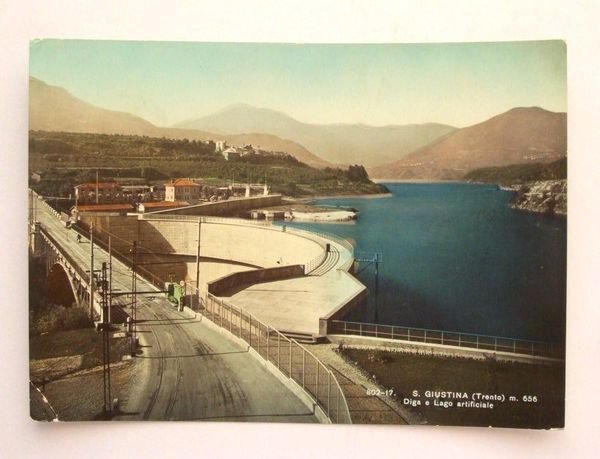 Cartolina S. Giustina ( Trento ) - Diga e Lago …
