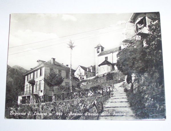 Cartolina Bognanco S. Lorenzo - Stazione Funivia 1954